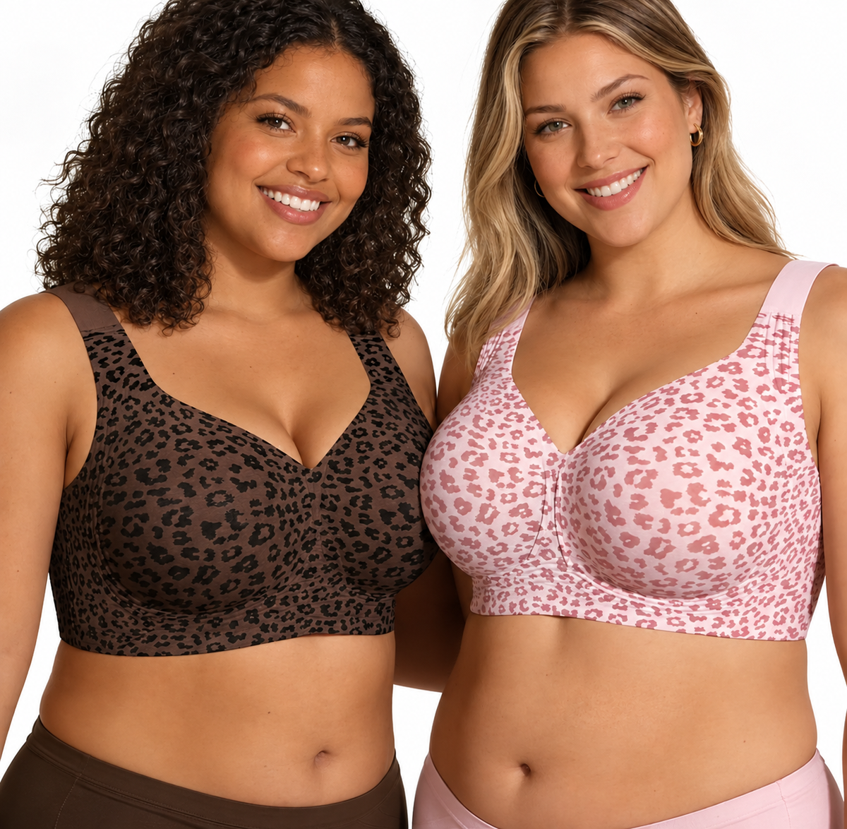 Women’s Leopard Print Wire-Free Comfort Push-Up Bra
