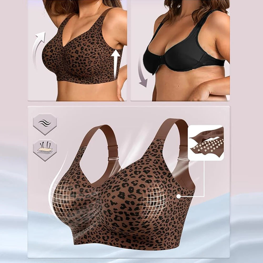 Women’s Leopard Print Wire-Free Comfort Push-Up Bra