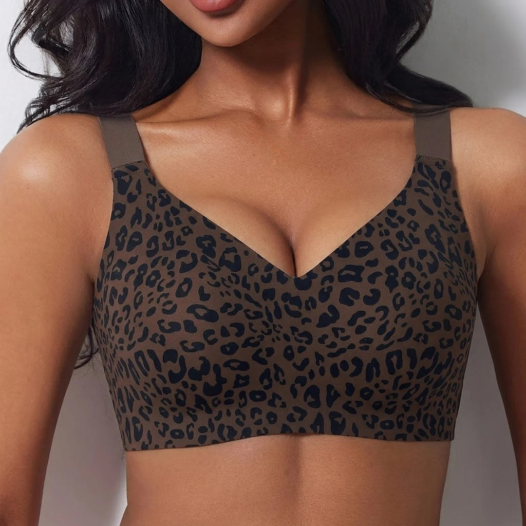 Women’s Leopard Print Wire-Free Comfort Push-Up Bra